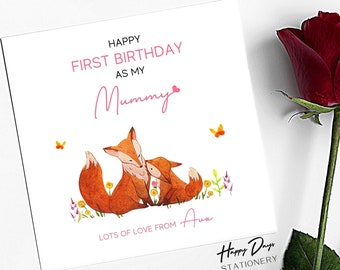 ママになって1歳の誕生日おめでとう、ママの1歳の誕生日カード、ママへのカード、ママの誕生日カード、ママになって1歳の誕生日おめでとう
