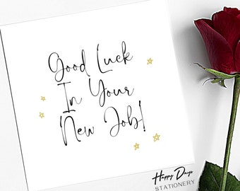 Good Luck in Your New Job, New Job Card, New Job Congratulations, Good Luck, Congratulations Card