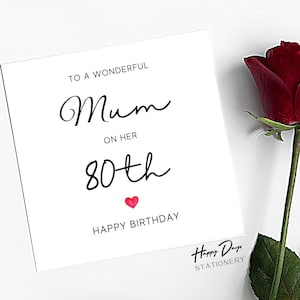 Merveilleuse carte d'anniversaire de 80e anniversaire de maman, carte d'anniversaire de maman, carte d'anniversaire de 80e anniversaire pour maman, carte pour maman, carte d'anniversaire de 80e anniversaire, 80e, 80e