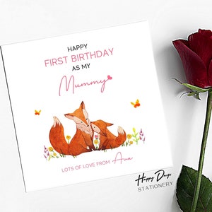 Feliz 1º aniversário como minha mamãe, Cartão de 1º aniversário para mamãe, Cartão para mamãe, Cartão de aniversário para mamãe, Feliz primeiro aniversário como mamãe