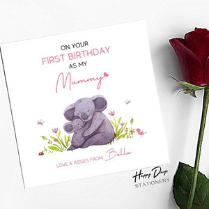 Joyeux 1er anniversaire en tant que maman, 1er anniversaire de maman, carte pour maman, carte d'anniversaire de maman, joyeux premier anniversaire en tant que maman