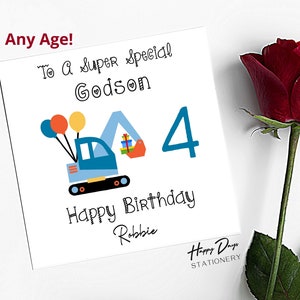 Tarjeta de cumpleaños del ahijado Tarjeta de cumpleaños del camión para el ahijado, Tarjeta de cumpleaños personalizada para el ahijado, Tarjeta de cumpleaños del ahijado, TARJETA DE CUMPLEAÑOS, AHIJADO