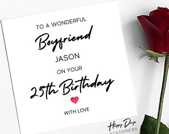 Boyfriend 25th Birthday Card, 25th Birthday Card for Boyfriend, 25th Birthday Card, Boyfriend Birthday Card, 25th, 25 Year Old, 25