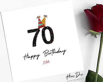 70th Birthday Card for Male or for Female, 70th Birthday Card for Man, 70th Birthday Card for Woman, Card for Her, For Him, 70th, 70