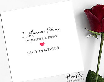 Amazing Husband Anniversary Card, Anniversary Card for Husband, Happy Anniversary Husband, Anniversary Card Husband