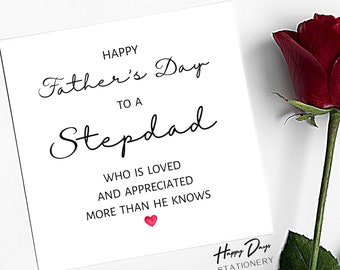 Fathers Day Card For Stepdad, Stepdad Father's Day Card, Father Day Card, Step-dad