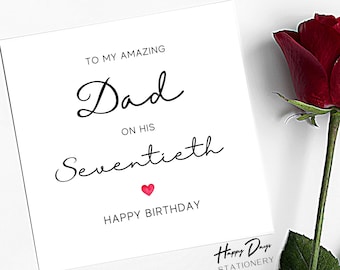 Tarjeta de cumpleaños número 70 para papá, cumpleaños número 70 de papá, para mi increíble papá en su tarjeta de cumpleaños número 70, tarjeta de cumpleaños de papá, tarjeta de cumpleaños número 70, 70