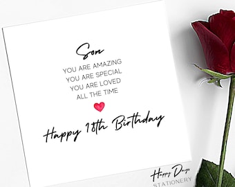 Birthday Card For 18 Year Old Son