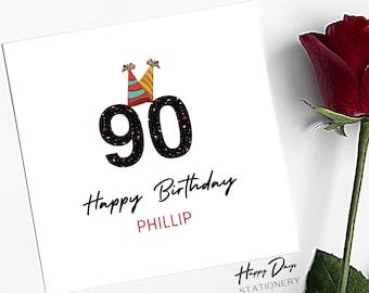 90th Birthday Card for Male or for Female, 90th Birthday Card for Her, 90th Birthday Card for Him, 90, 90th, 90 Birthday Card