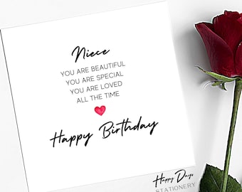 Niece Birthday Card Poem Card for Niece, Birthday Card for Niece, Card for Niece, Birthday Card Niece, Niece Card