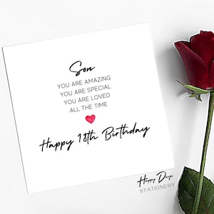Poema de la tarjeta de cumpleaños del hijo, tarjeta de cumpleaños para el hijo, tarjeta de cumpleaños número 18 para el hijo, cumpleaños número 18 del hijo, feliz cumpleaños número 18, 18