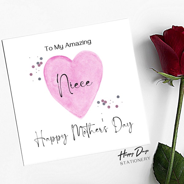 Mother's Day Card for Niece, Amazing Niece Mothers Day Card, Happy Mother's Day, Card for Niece