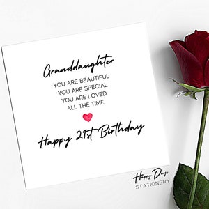 Enkelin Geburtstagskarte Gedicht 21. Geburtstag, Karte für Enkelin, Geburtstagskarte 21., Enkelin, Enkelin 21. Geburtstag, 21