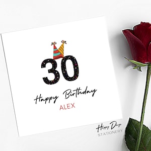 30e anniversaire carte pour homme ou pour femme, 30e anniversaire carte pour homme, 30e anniversaire carte pour femme, carte pour elle, pour lui, 30e, 30