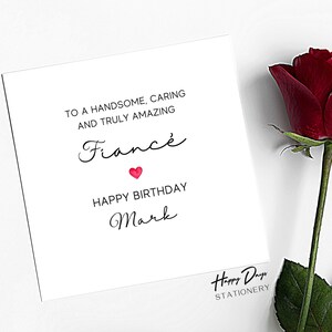 Carte d'anniversaire pour fiancé beau fiancé, carte d'anniversaire fiancé, carte d'anniversaire fiancé