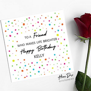 Freund Geburtstagskarte Personalisierte Geburtstagskarte für Freund, Geburtstagskarte Freund, Karte für Freund, männlicher oder weiblicher Freund, Freund Geburtstag