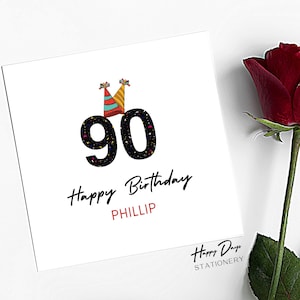 Cartão de aniversário de 90 anos para homem ou mulher, cartão de aniversário de 90 anos para ela, cartão de aniversário de 90 anos para ele, cartão de aniversário de 90 anos, 90 anos, 90 anos