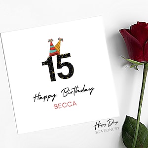Carte d'anniversaire 15 ans, carte d'anniversaire 15 ans pour fille, carte d'anniversaire 15 ans pour garçon, carte d'anniversaire 15 ans, 15 ans, 15 ans