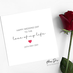 Para meu noivo no dia do casamento, para minha noiva, cartão personalizado para o dia do casamento, futuro marido, futura esposa, cartão de felicitações personalizado