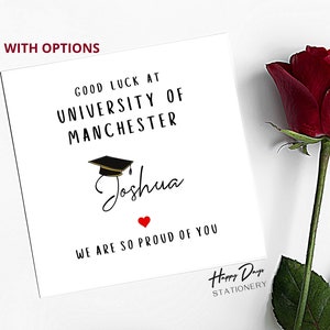 Going To University Card, Good Luck at University Card, Ab zur Uni Card, Universitäts-Glückwunschkarte