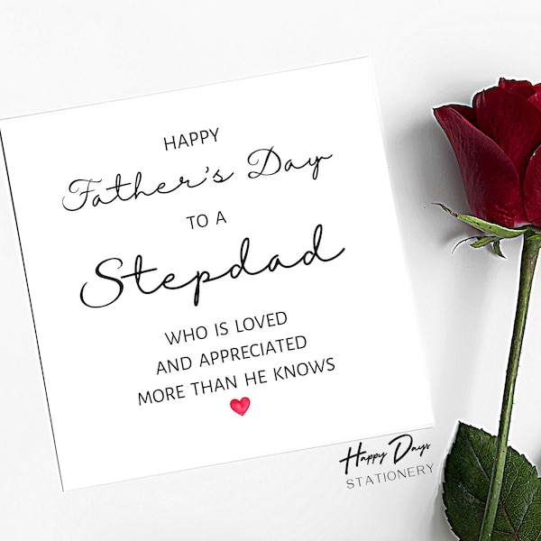 Fathers Day Card For Stepdad, Stepdad Father's Day Card, Father Day Card, Step-dad