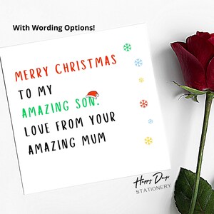 Tarjeta de Navidad para hijo Tarjeta de Navidad para hijo increíble, Tarjeta de Navidad para hijo, Tarjeta de Navidad divertida, Tarjeta de Navidad para hijo
