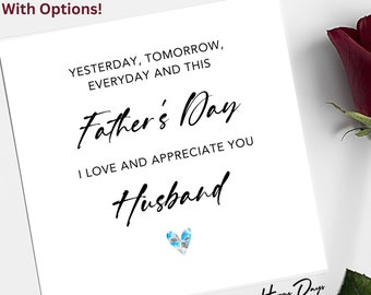 Fathers Day Card For Husband, Husband Father's Day Card, Father's Day Card from Wife, Father's Day Card from Husband