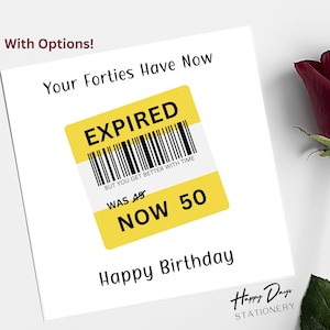 50.Geburtstagskarte lustig abgelaufene Dreißiger Jahre 50 Geburtstagskarte, Karte zum 50. Geburtstag, Karte für 50 Jahre alte Mann oder Frau, Alter 50 Geburtstag, 50