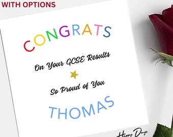 Congratulations on Your Exam / A Level / GCSE Results Card - Etsy