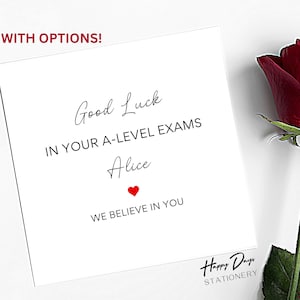 Good Luck In Your Exams A-Level Exams Good Luck Card, Good Luck Card, GCSE Exams, A-Level Exams