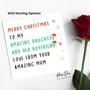 Tochter und ihr Freund Weihnachtskarte, Weihnachtskarte für Tochter und ihr Freund, lustige Weihnachtskarte, Tochter Partner Weihnachtskarte