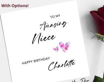 Tarjeta de cumpleaños para sobrina. Impresionante tarjeta de cumpleaños para sobrina, tarjeta para sobrina adulta, para sobrina adolescente, HDS, cumpleaños de sobrina, tarjeta de sobrina, cumpleaños.