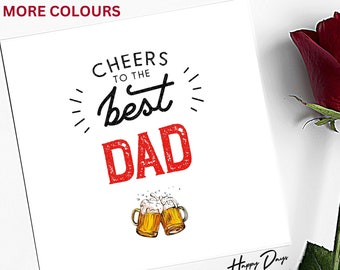 Birthday card for Dad Cheers To The Best Dad Birthday Card, Card for Dad, Father's Day Card for Dad, Dad Card, DAD