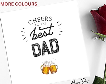 Father's Day Card for Dad Cheers To The Best Dad Father's Day Card, Card for Dad, Card from Daughter, Card from Son, Fathers Day Card, DAD