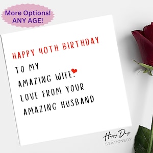 Carte d'anniversaire pour femme, 40e anniversaire, carte de 40e anniversaire pour femme, 40e anniversaire de femme, carte pour femme, 40e anniversaire, 40e, 40e