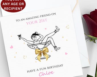 Biglietto Di Auguri Per 21° Compleanno Di Nipote - Formato Grande Con 8 Pagine, Motivo Floreale Rosa Con Margherite E Rose - 4