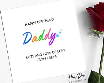 Alles Gute zum Geburtstagskarte für Daddy Multicolour Daddy Birthday Card, Karte für Daddy, Birthday Card, Daddy Card, Daddy