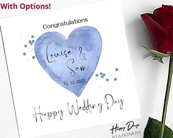 Biglietto di auguri personalizzato per matrimonio, biglietto di auguri per la coppia di novelli sposi, biglietto di congratulazioni per il matrimonio, biglietto per il giorno del matrimonio, biglietto regalo di matrimonio, giorno del matrimonio