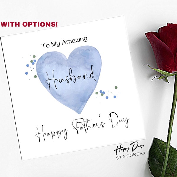 Father's Day Card for Husband, Amazing Husband Father's Day Card, Happy Father's Day, Card for Husband