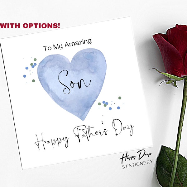 Father's Day Card for Son Special Son Father's Day Card, Happy Father's Day, Card for Son, Fathers Day, SON