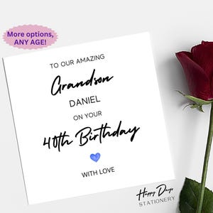 Grandson 40th Birthday Card, 40th Birthday for Grandson, 40th Birthday Card, Grandson Birthday Card, 40th, 40 Year Old Man, 40