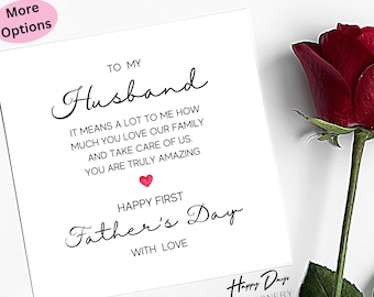Father's Day Card for Husband, 1st Fathers Day Card from Wife