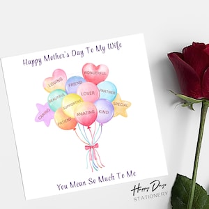 Tarjeta del día de la madre para mi esposa, tarjeta del día de la madre para mi esposa, significas el mundo para mí, tarjeta para esposa en el día de la madre