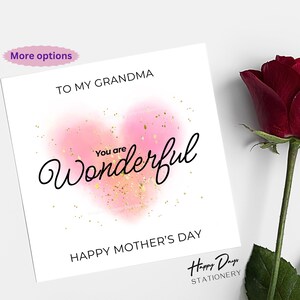 Tarjeta del Día de la Madre para la Abuela Tarjeta del Día de la Madre Feliz Día de la Abuela, Tarjeta del Día de la Madre para la Abuela Nan, Tarjeta Especial para la Abuela, Día de la Madre