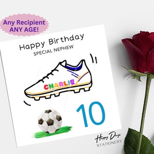 Carte d'anniversaire pour garçon, carte de football pour anniversaire de garçon, carte pour fils, carte pour filleul, carte pour neveu, petit-fils
