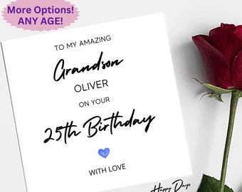 Grandson 25th Birthday Card, 25th Birthday Birthday Card, 25th Birthday Card, Grandson Birthday Card, 25th, 25 Year Old, 25