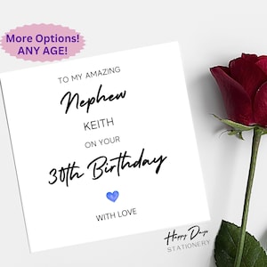 Neffe 30. Geburtstagskarte, 30. Geburtstagskarte für Neffen, 30. Geburtstagskarte, Neffe Geburtstagskarte, 30., 30 Jahre alt, 30