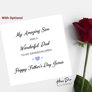 Vaderdagkaart voor My Wonderful Son, gepersonaliseerde Happy Father's Day-kaart voor zoon, kaart voor zoon van moeder, van vader, voor zoon op vaderdag