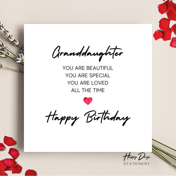 Tarjeta Cumpleaños Para Nieta - Papyrus - Con Conejo Y Flores - Mensaje De Amor Y Orgullo