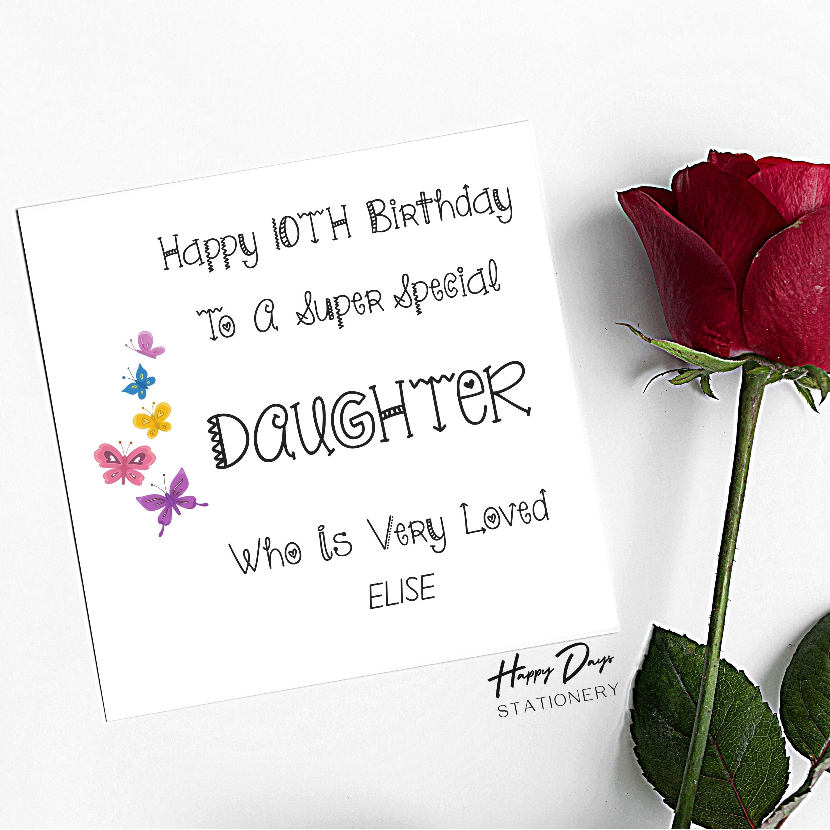 Special Daughter 10th Birthday Card 10th Birthday Card for Etsy UK